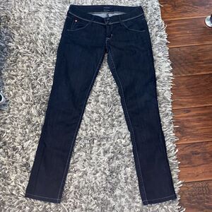 Hudson Blue Denim Distressed Skinny Flap Pocket Jeans Boho Festival Casual